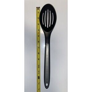 Calphalon Slotted Cooking Spoon Nylon & Silicone, Black/Gray, 14 inch Long